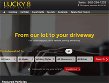 Tablet Screenshot of lucky8autosales.com